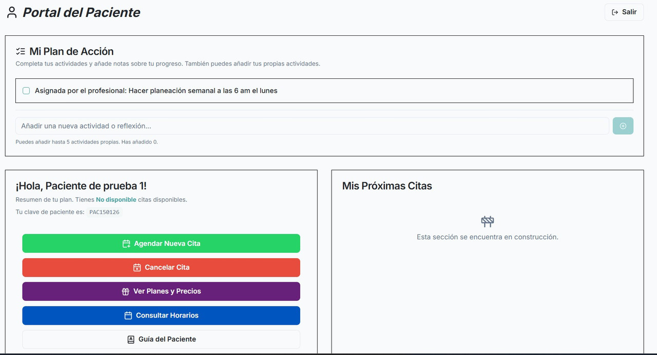 Vista previa de la sección de pagos