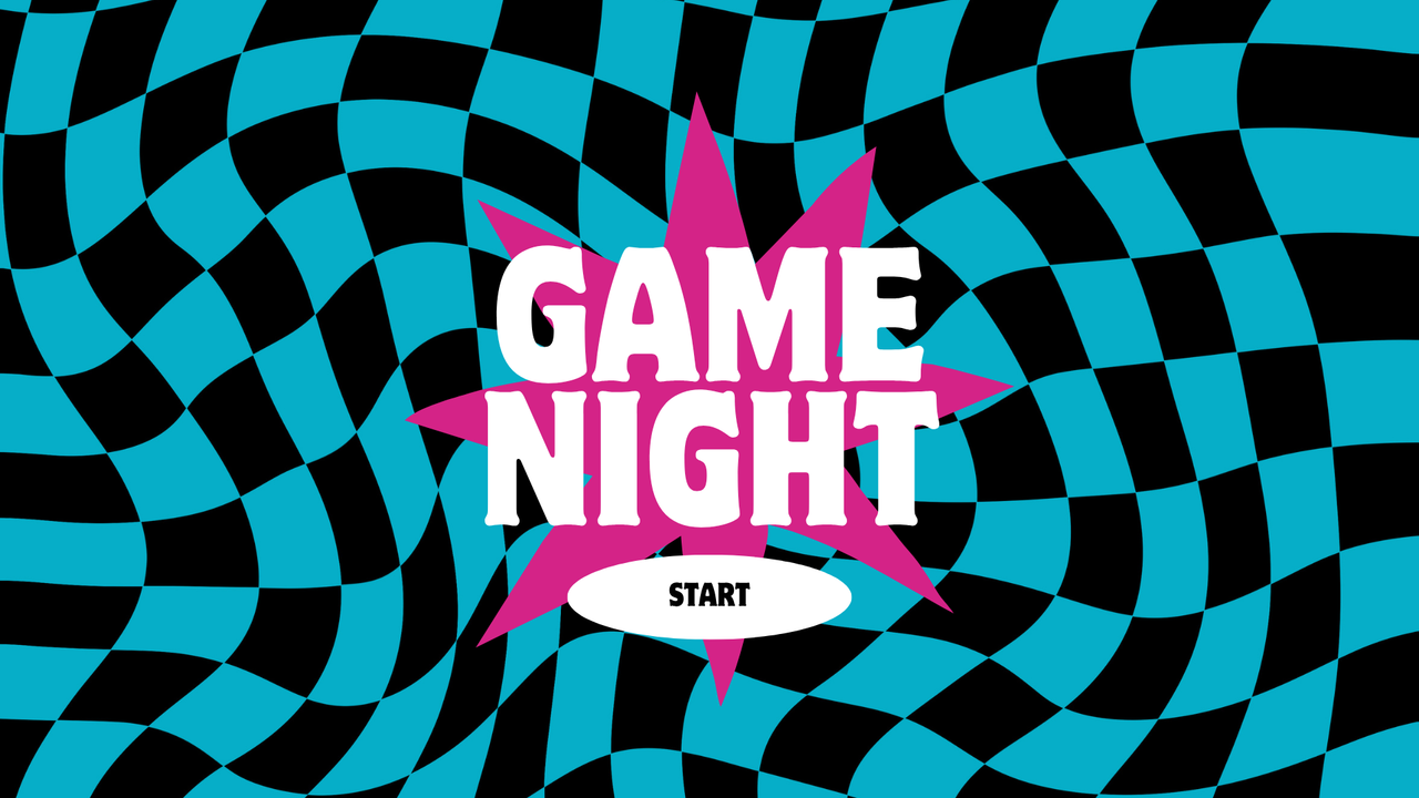 Blue Pink Cool Retro Wavy Checkered Game Night Animated Game Presentation