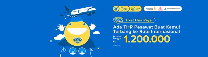 Diskon tiket pesawat dengan rute internasional hingga Rp 1,2 juta