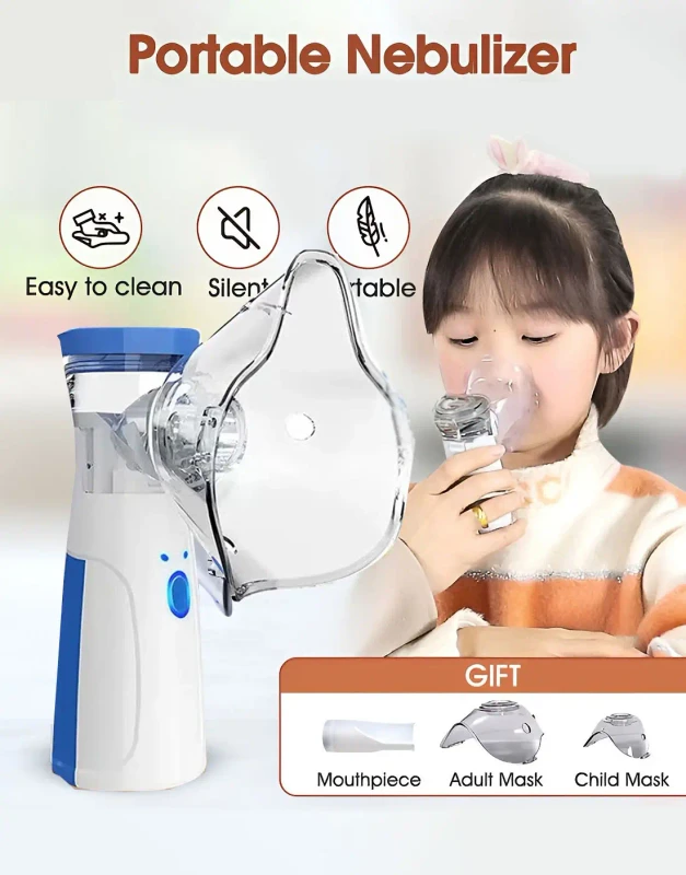 Portable Mesh Nebulizer JSL-W302 – USB/Battery, Kid & Adult Masks