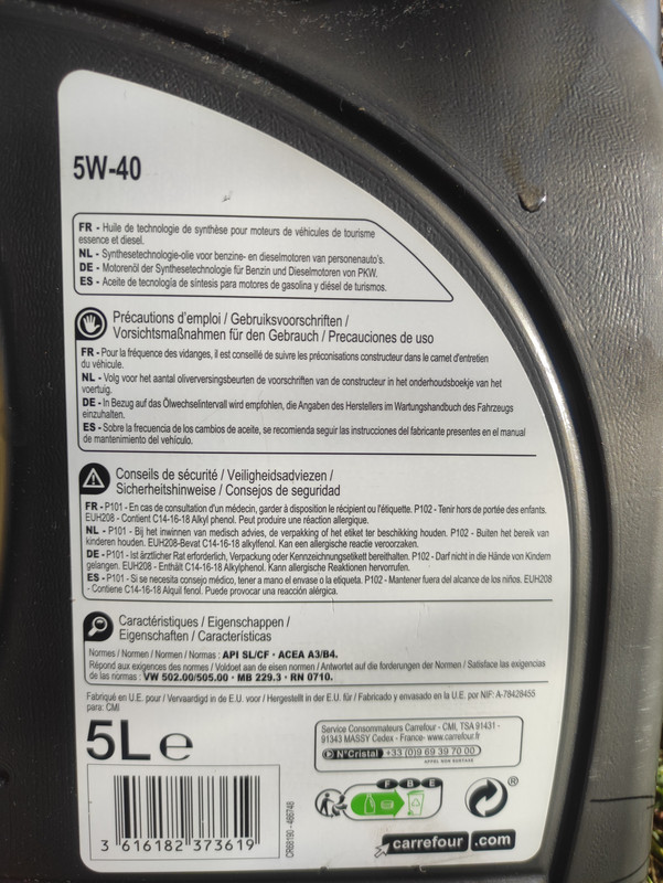 Aceite Carrefour en Ford Fiesta +Duda