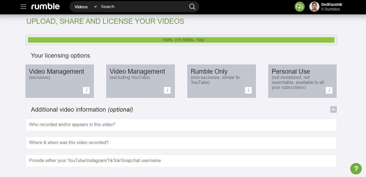 License Your video on Rumble