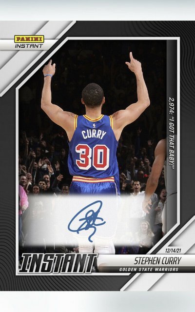 NBA 2021-22 Instant Basketball Stephen Curry Trading Card (2,974: I Got That Baby!)