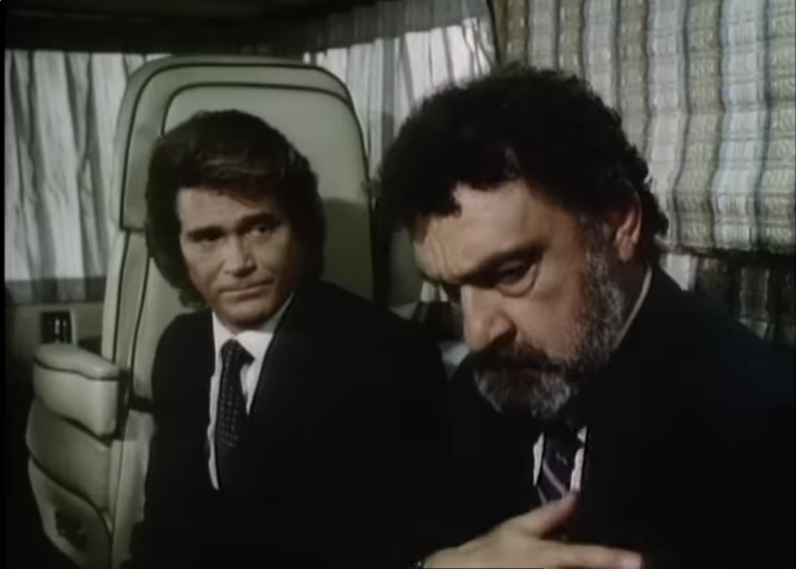 Actors Michael Landon, Victor French in Highway To Heaven