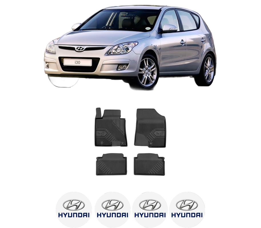 Set covorase presuri HYUNDAI i30 Estate (FD) din 2007-2012, auto, din cauciuc thermoplastic, 4 Stickere auto cu HYUNDAI