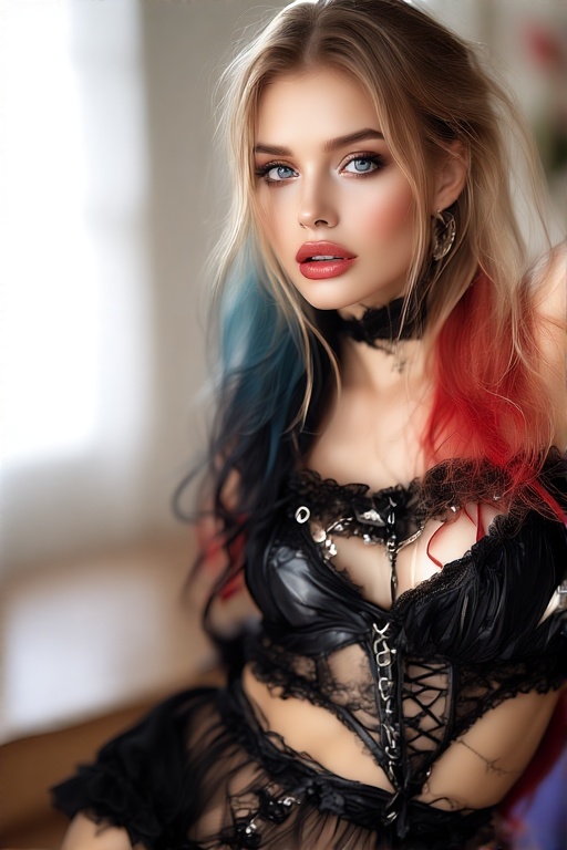 Harley-Quinn-in-black-Gothic-u-29