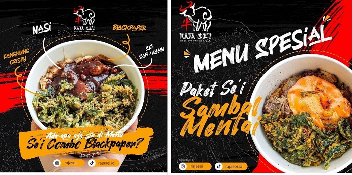 Varian menu di Raja Se'i Sapi, restoran milik Rizky Billar