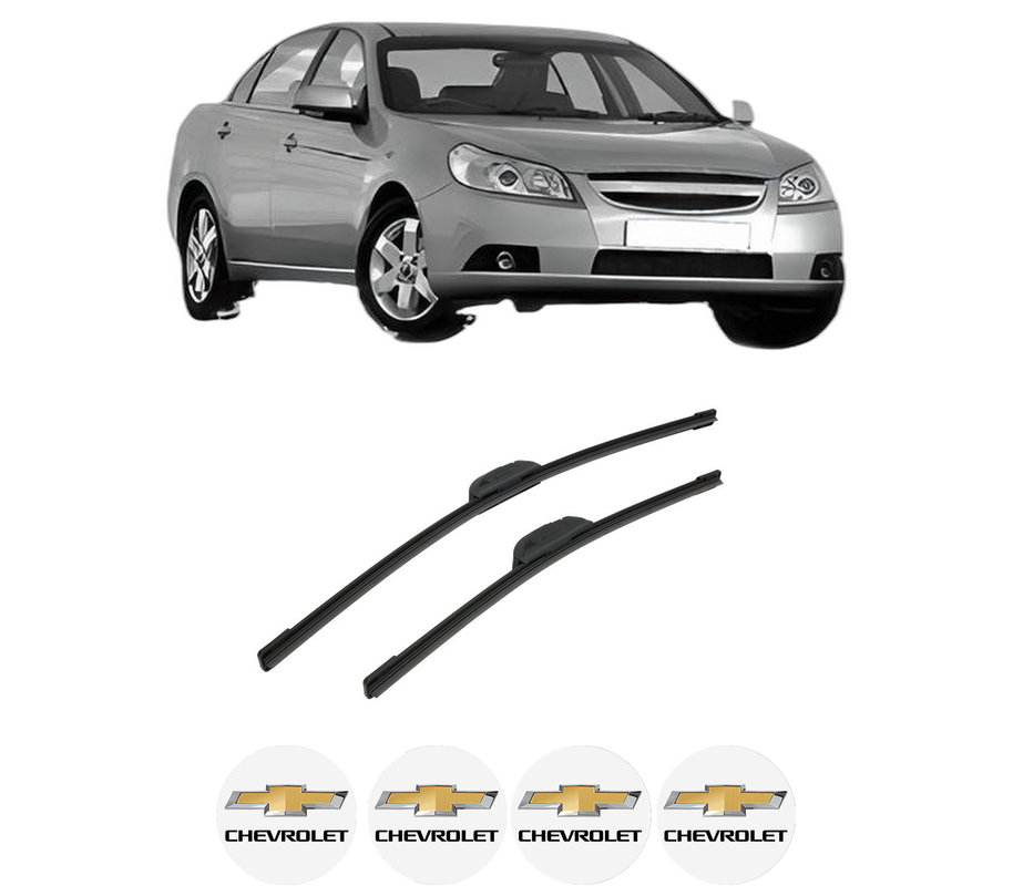Set stergatoare auto CHEVROLET EPICA (KL1_) din 2005-2011, pentru parbriz auto, 2 bucati, Bosch Aerotwin Retrofit, din cauciuc siliconat rezistent, 4 Stickere Auto CHEVROLET