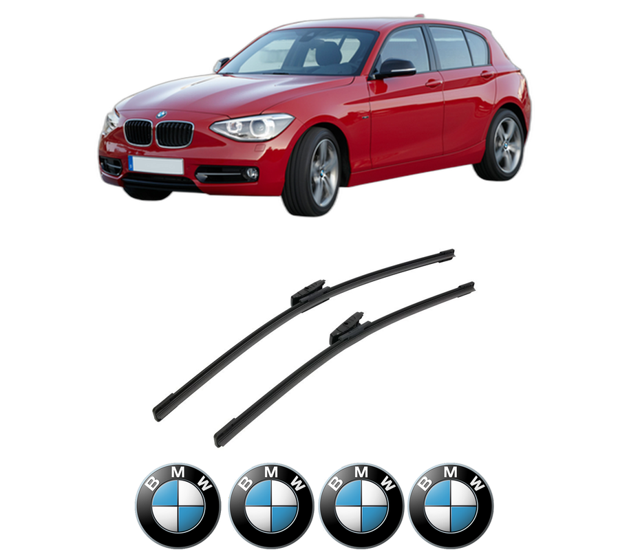 Set stergatoare auto BMW Seria 1 Van (F20) din 2015-2019, pentru parbriz auto, 2 bucati, Bosch Aerotwin Multi, din cauciuc siliconat rezistent, 4 Stickere Auto BMW Seria