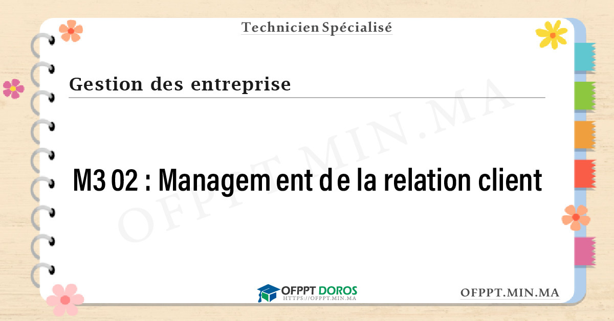 Sommaire détaillé du cours Management de la relation client M302 OFPPT - Structure du module