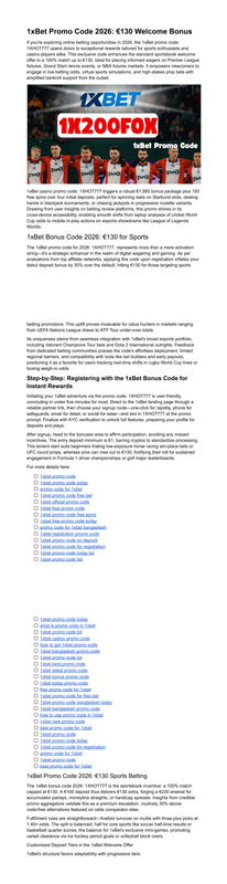 1x Bet Promo Code 2026 130 for New Accounts