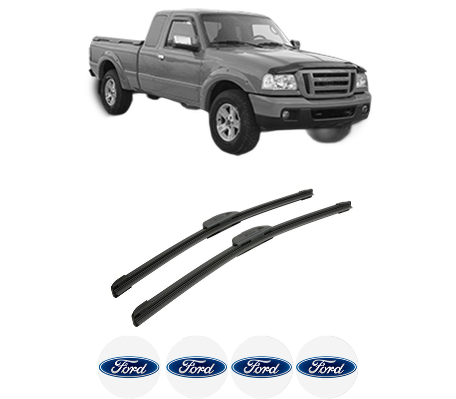 Set stergatoare auto FORD RANGER (ET) din 2006-2012, pentru parbriz auto, 2 bucati, Bosch Aerotwin Retrofit, din cauciuc siliconat rezistent, 4 Stickere Auto FORD