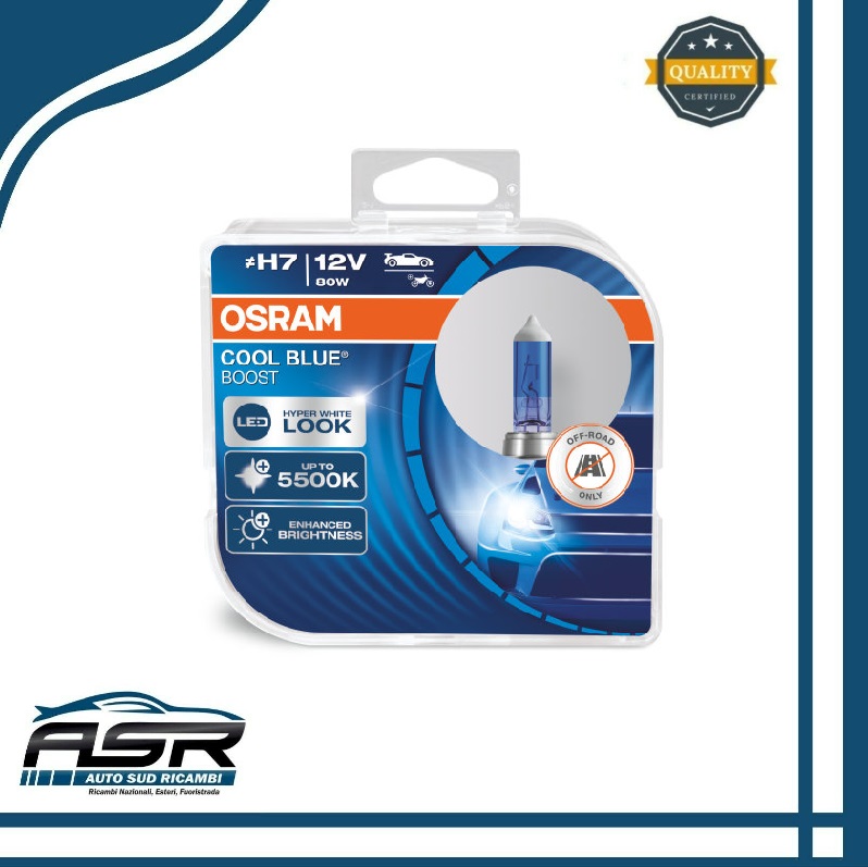 Coppia Lampade Osram Cool Blue Boost H7 12V 80W Luce Iperbianca Look Led - Foto 6