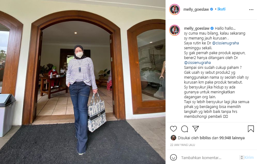 Melly Goeslaw ungkap rahasia miliki tubuh kurus