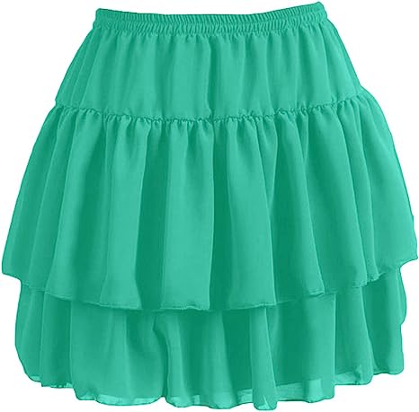Women's Flared Short Skirts Basic Versatile Pleated Mini Skater Elastic Skirts - Picture 6 of 47