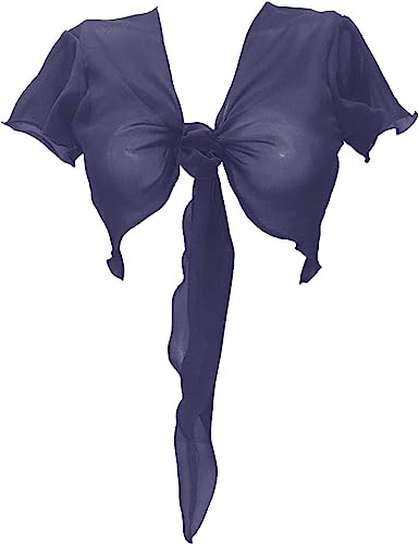 Women's Chiffon Choli Blouse Short Sleeve Tie Crop Top Shrug Belly Dance Gypsy - Bild 30 von 63