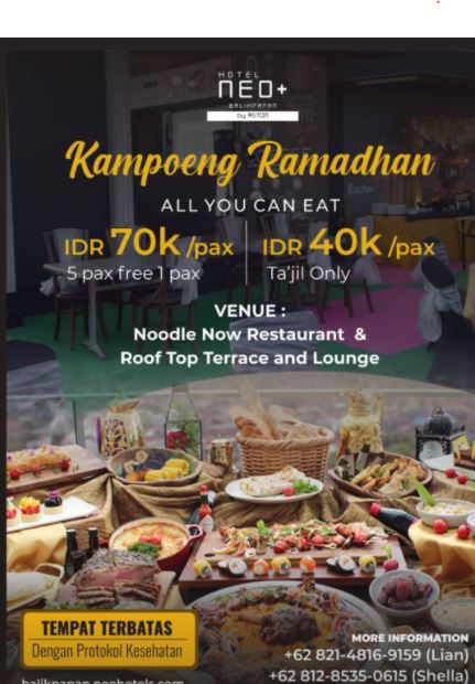 Paket bukber all you can eat Hotel NEO+ Balikpapan