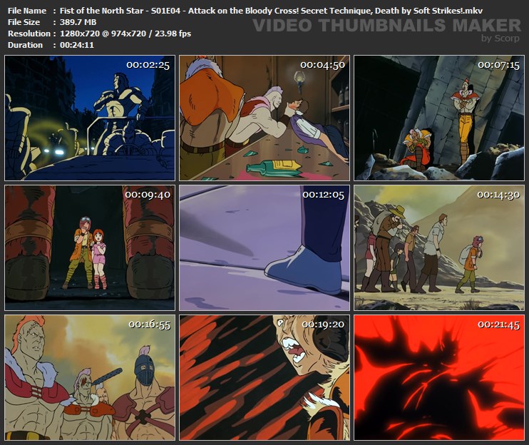 Fist of the North Star - S01E04 - Attack on the Bloody Cross! Secret Technique, Death by Soft Strike