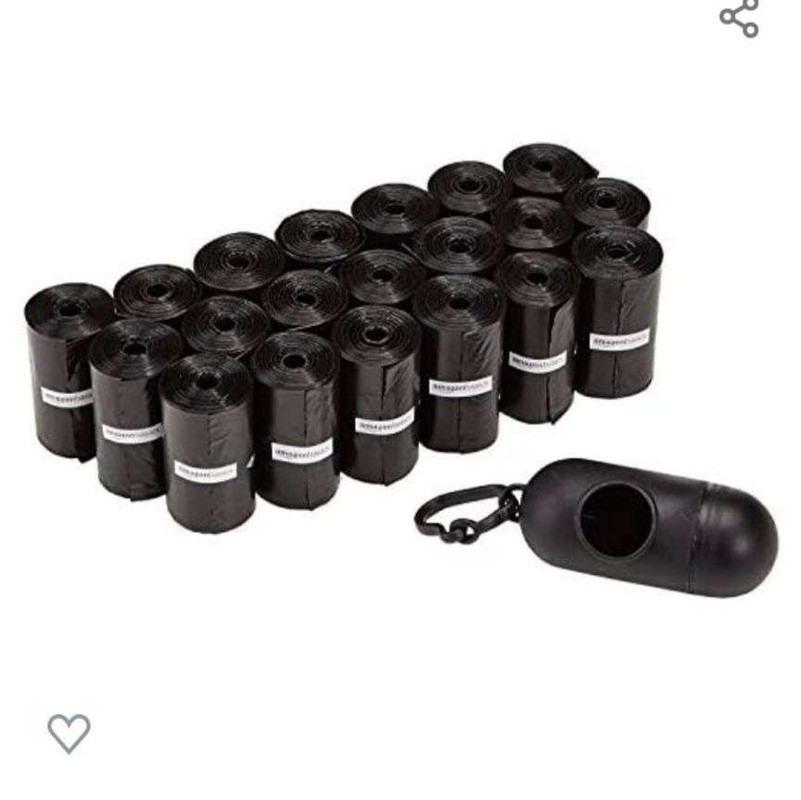 Amazon: Bolsas para perro, negro, 300 unidades 
