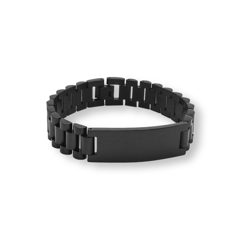 Чорний металевий браслет з гравіюванням