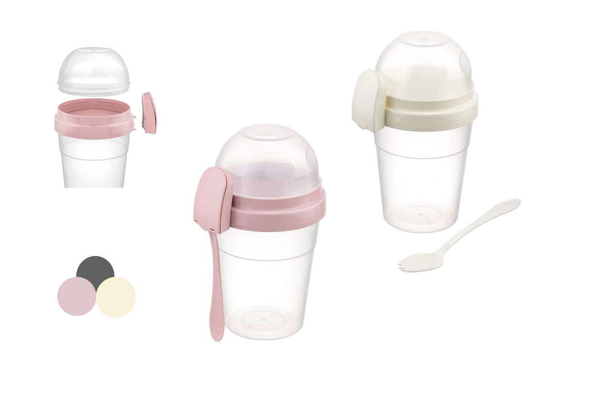 Bicchiere Yogurt in Plastica con Cucchiaio in Plas