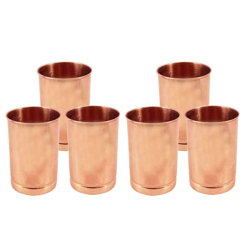Vasos de cobre de vidrio liso 250 ml bar viajero ayurvédico restaurante para regalo - Imagen 4 de 5