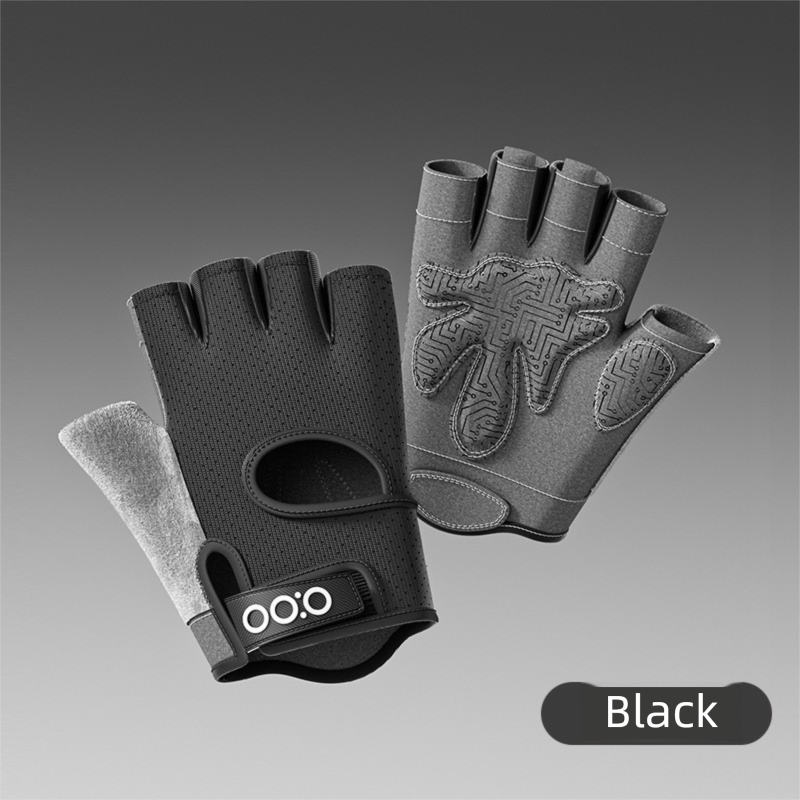 Black Heavy-Duty Unisex Gym Training Gloves with Integrated Wrist Support - Breathable Anti-Callus and Anti-Slip Weightlifting & Pull-Up Guards (Size M)