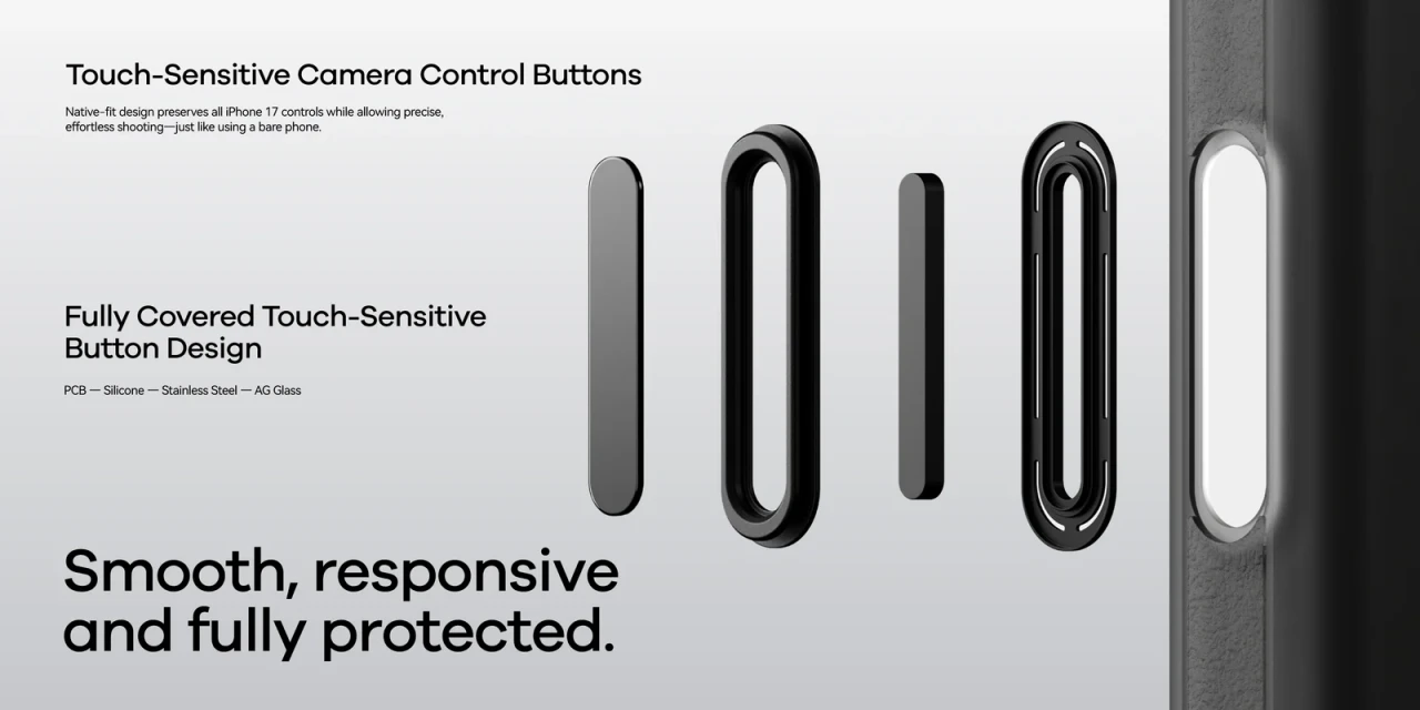 Husa pentru iPhone 17 Pro, Aulumu A17 Frosted, TPU rezistent, Compatibila MagSafe, Efect fosforescent, Protectie Camera, Butoane aluminiu, Racire activa CoolHyper, Protectie premium, Gri/Transparent A17 tpu pc 8