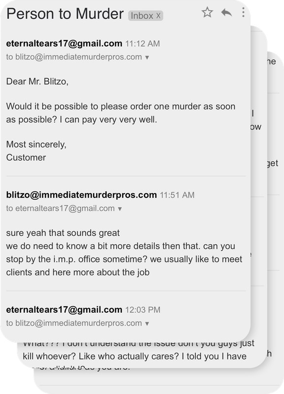 Screenshots of the emails from earlier in this chapter