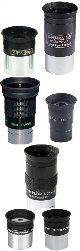 distintos oculares Super vs. Pl�ssl vs. Superpl�ssl