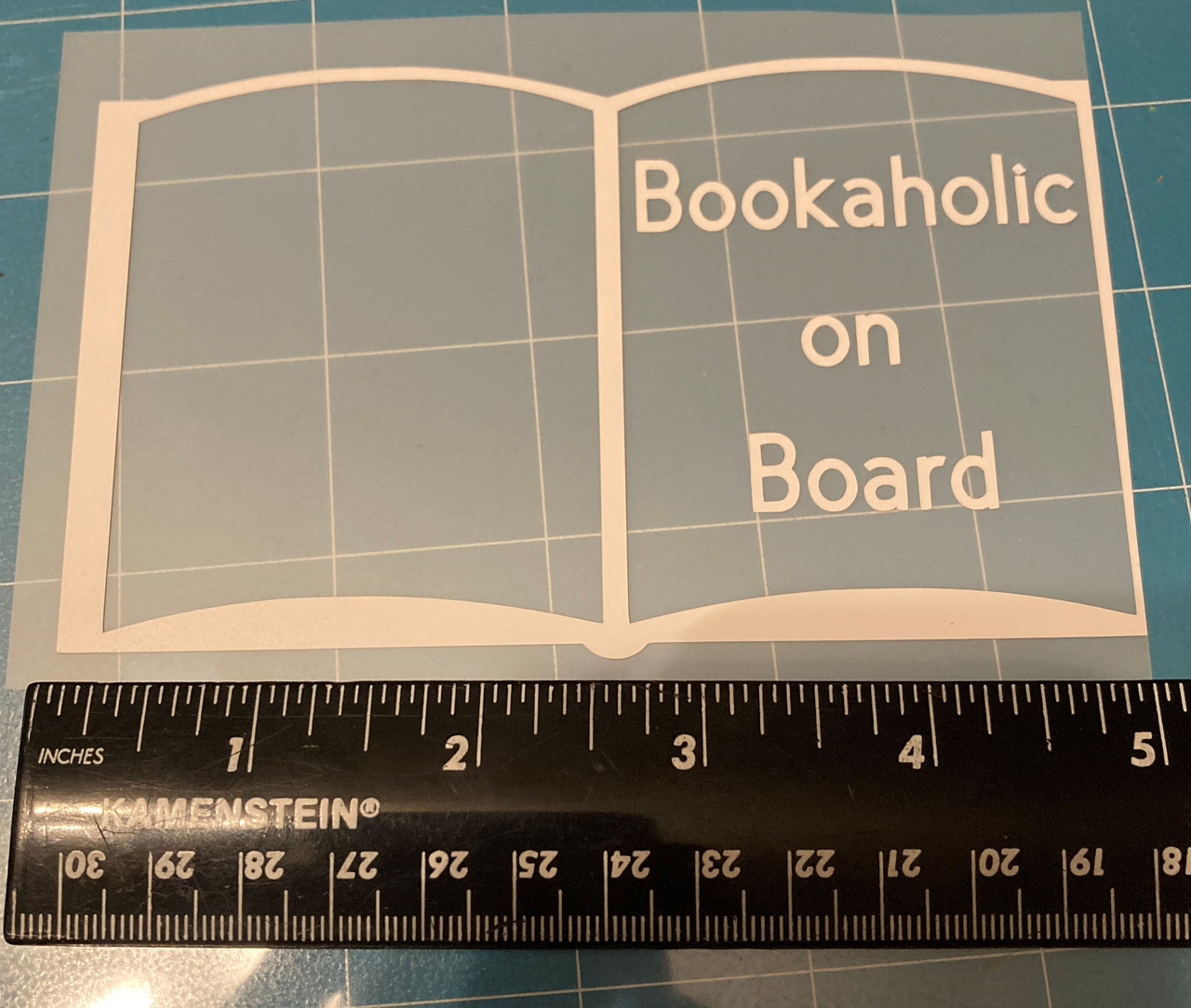 handmade bookaholic on board decal