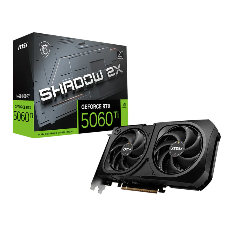 Placa De Video MSI GeForce RTX 5060 Ti 16GB Shadow 2X OC Plus