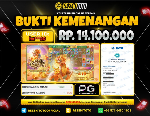 BUKTI KEMENANGAN 6 SEPTEMBER 2025 WAYS OF THE QILIN 14 JUTA 