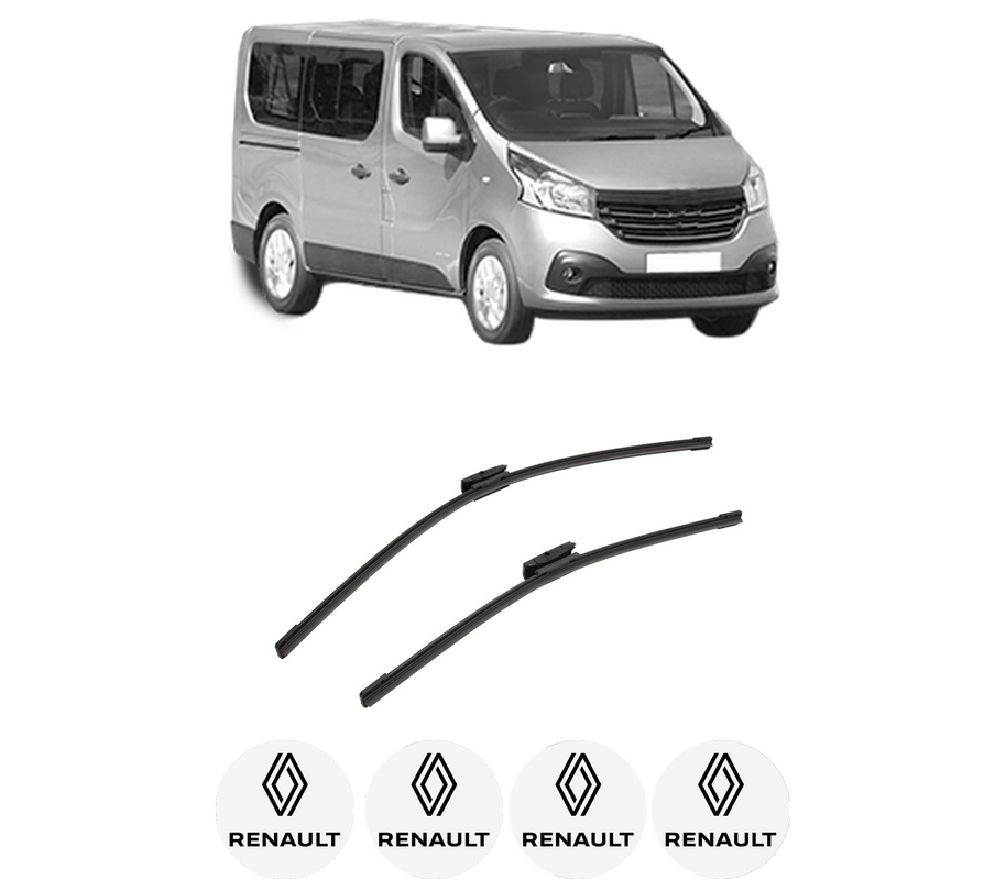 Set stergatoare auto RENAULT TRAFIC III Bus (JG_) din 2014-2021, pentru parbriz auto, 2 bucati, Bosch Aerotwin Multi, din cauciuc siliconat rezistent, 4 Stickere Auto RENAULT