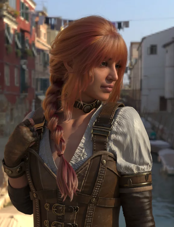 dForce Messy French Braid for Genesis 9