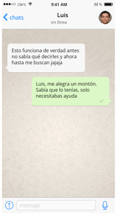 Testimonio de Whatsapp 3