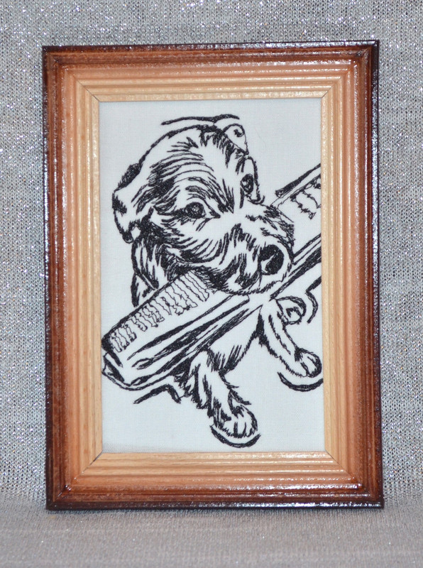 картина с пёсиком и газетой