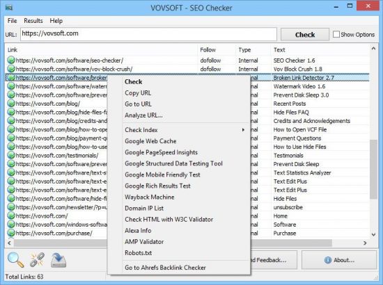 VovSoft SEO Checker 4.7