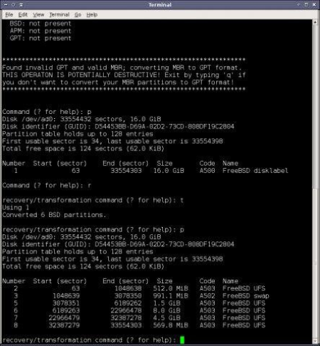 GPT fdisk 1.0.9