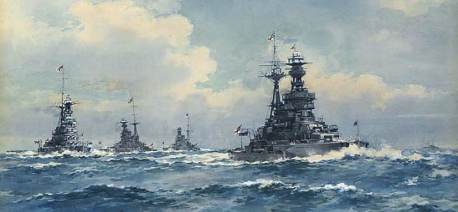 El esplendor de la flota británica. HMS Royal Oak, HMS Revenge, HMS Royal Sovereign, HMS Resolution y HMS Ramillies