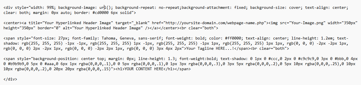 HTML/CSS coding construct