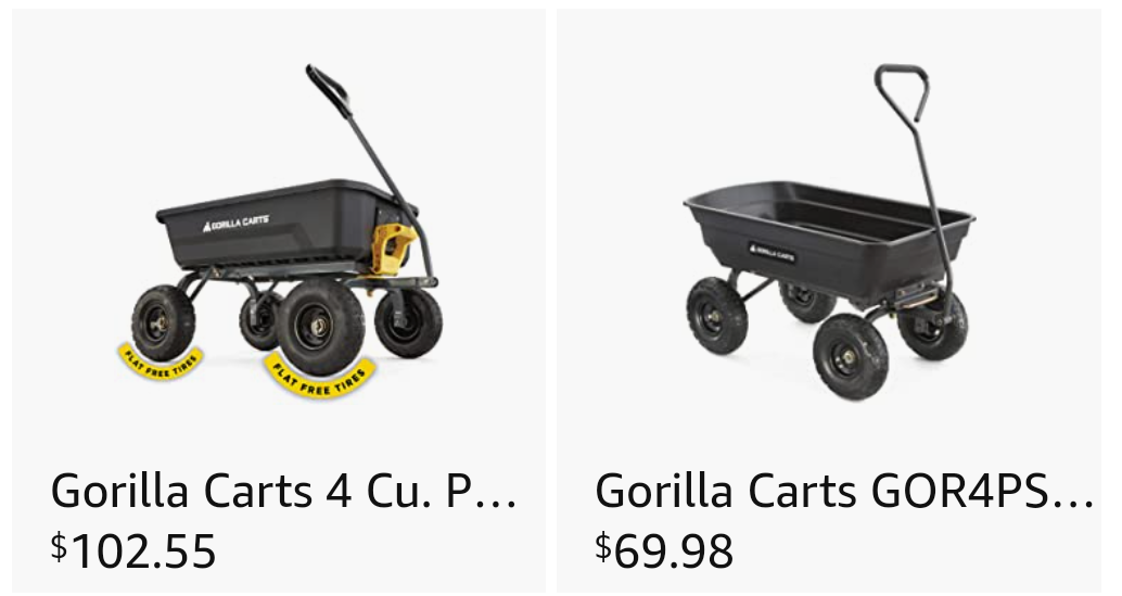 Gorilla Cart 4 cu-ft 600 lbs - two models available? | Lawn Care Forum