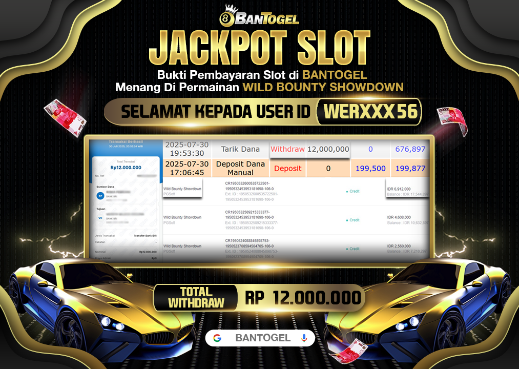 BUKTI JACKPOT LUNAS BANTOGEL