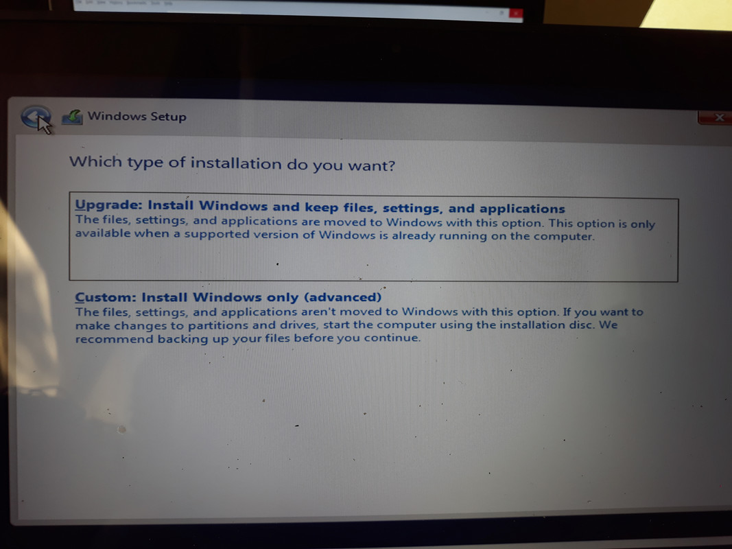Upgrade or Custom Win10 Setup
