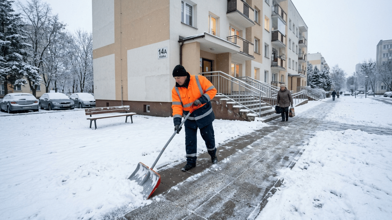 Kto odpowiada za odśnieżanie chodnika przy bloku w Lublinie?
