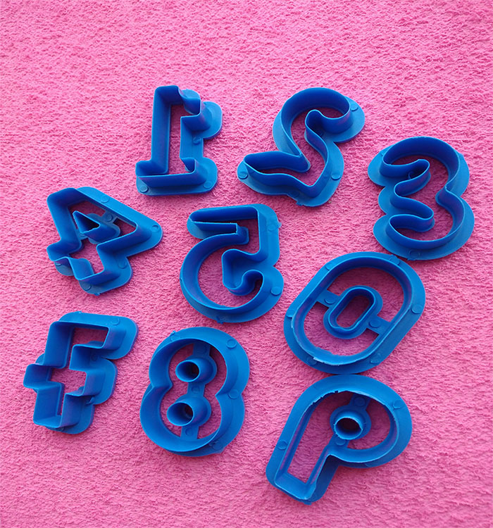 Set Cortadores Plásticos de Números 3cm Para fondant porcelanicr