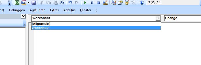 Worksheet     from first dropdown lists
