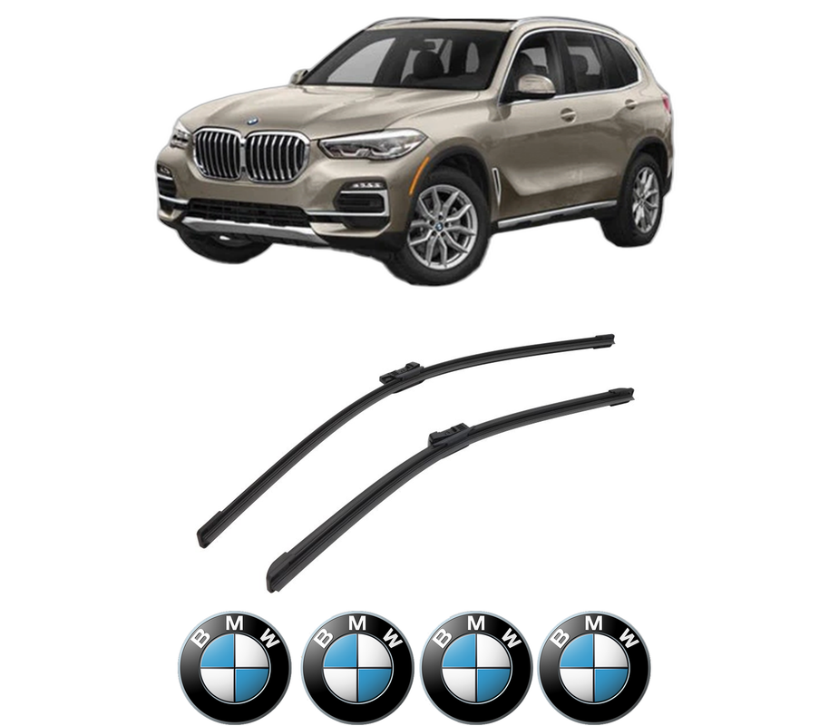 Set stergatoare auto BMW Seria X5 Van (G05) din 2019-2023, pentru parbriz auto, 2 bucati, Bosch Aerotwin, din cauciuc siliconat rezistent, 4 Stickere Auto BMW Seria