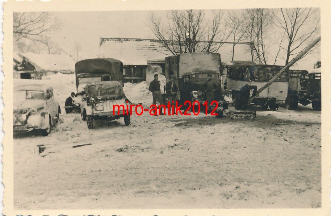 Foto, Wehrmacht, Blick auf einen Fuhrwark, Kübel