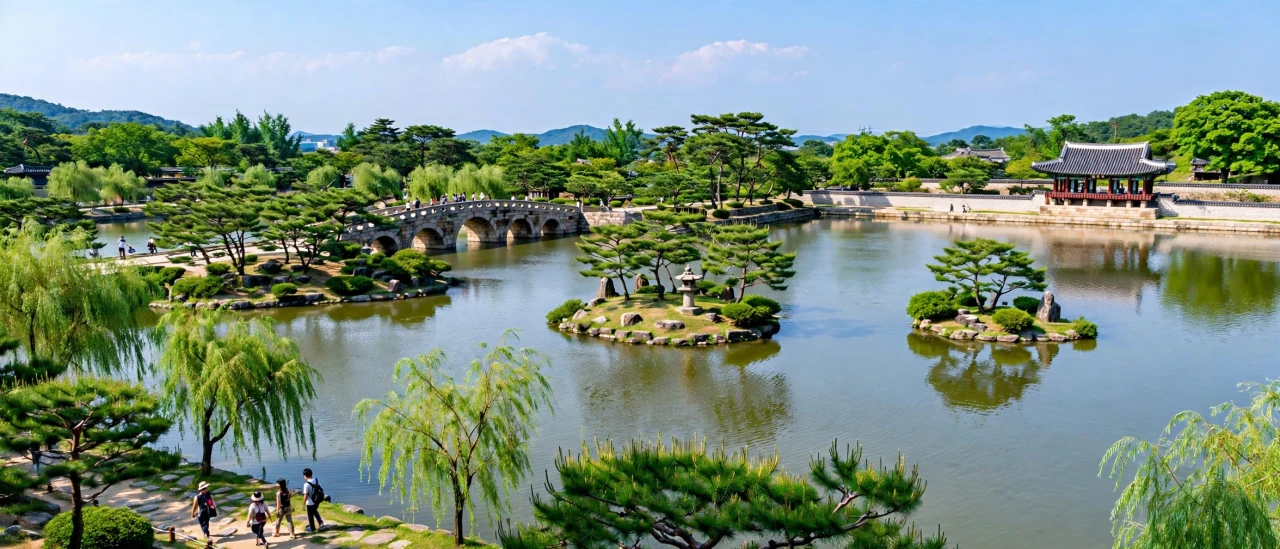 낮의 광한루원 전경.